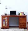 Siramika Sheesham Wood Study Table in Honey Oak finish