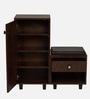 Sit & Stow 12-Pairs Shoe Cabinet In Classic Walnut Finish With Seating