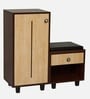 Sit & Stow 12-Pairs Shoe Cabinet In Walnut and Oak Finish Finish With Seating