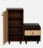 Sit & Stow 12-Pairs Shoe Cabinet In Walnut and Oak Finish Finish With Seating