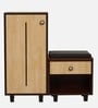 Sit & Stow 12-Pairs Shoe Cabinet In Walnut and Oak Finish Finish With Seating