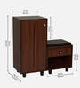 Sit & Stow 12-Pairs Shoe Cabinet In Walnut Finish With Seating