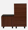 Sit & Stow 12-Pairs Shoe Cabinet In Walnut Finish With Seating