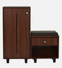 Sit & Stow 12-Pairs Shoe Cabinet In Walnut Finish With Seating