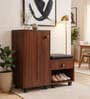 Sit & Stow 12-Pairs Shoe Cabinet In Walnut Finish With Seating