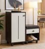 Sit & Stow 12-Pairs Shoe Cabinet In Wenge and White Finish With Seating