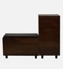 Sit & Stow 16-Pairs Shoe Cabinet In Classic Walnut Finish With Seating