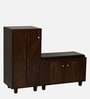 Sit & Stow 16-Pairs Shoe Cabinet In Classic Walnut Finish With Seating