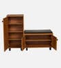Sit & Stow 16-Pairs Shoe Cabinet In Tan Finish With Seating
