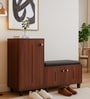 Sit & Stow 16-Pairs Shoe Cabinet In Walnut Finish With Seating