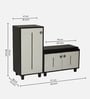 Sit & Stow 16-Pairs Shoe Cabinet In Wenge & White Finish With Seating