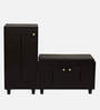 Sit & Stow 16-Pairs Shoe Cabinet In Wenge Finish With Seating