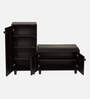 Sit & Stow 16-Pairs Shoe Cabinet In Wenge Finish With Seating