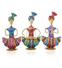 Multicolor Metal Sitting Sardar Musicians Decorative Showpiece Set Of 3