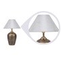 Silver Fabric Shade Table Lamp with Gold Base