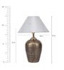 Silver Fabric Shade Table Lamp with Gold Base