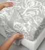 Siver Simply Florl Printed 400 TC Cotton Super King Sized Bedsheet with 2 Pillow Covers