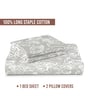 Siver Simply Florl Printed 400 TC Cotton Super King Sized Bedsheet with 2 Pillow Covers