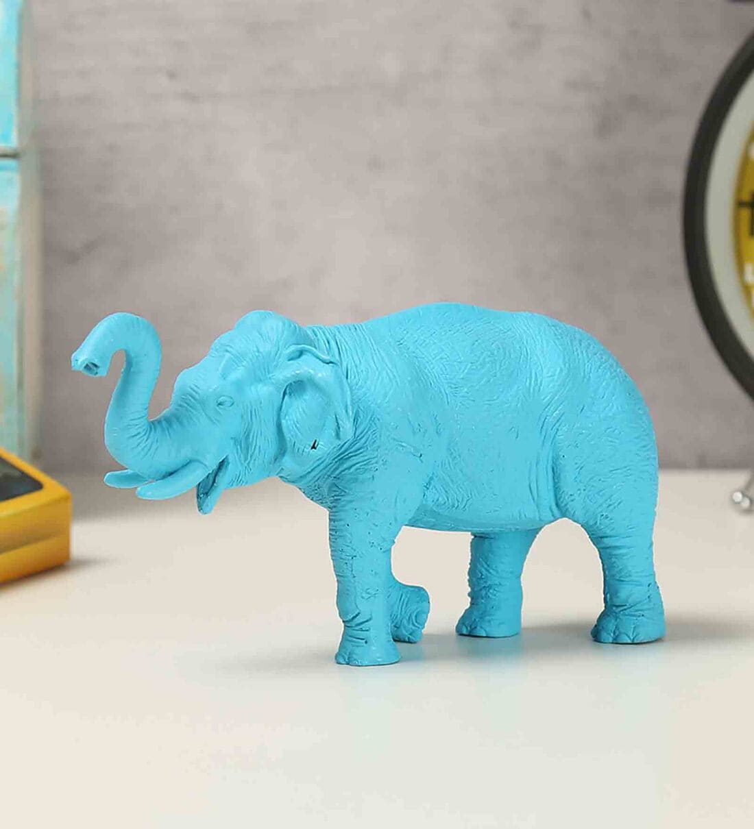 Buy Sky Blue Polyresin Baby Tusker Figurine India Circus by Krsnaa ...