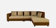 Skiver Fabric 5 Seater LHS Sectional Sofa In Toffee Brown & Amphora Brown Colour