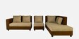 Skiver Fabric 5 Seater LHS Sectional Sofa In Toffee Brown & Amphora Brown Colour