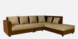 Skiver Fabric 5 Seater LHS Sectional Sofa In Toffee Brown & Amphora Brown Colour