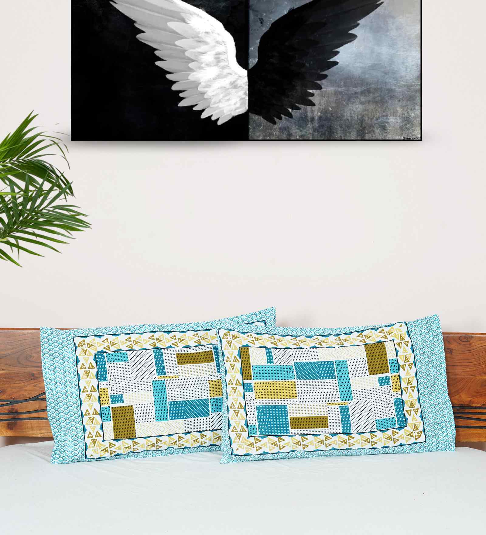 Sky Blue Cotton Premium Quality 210 TC (18*28 Inches) Pillow Covers Set