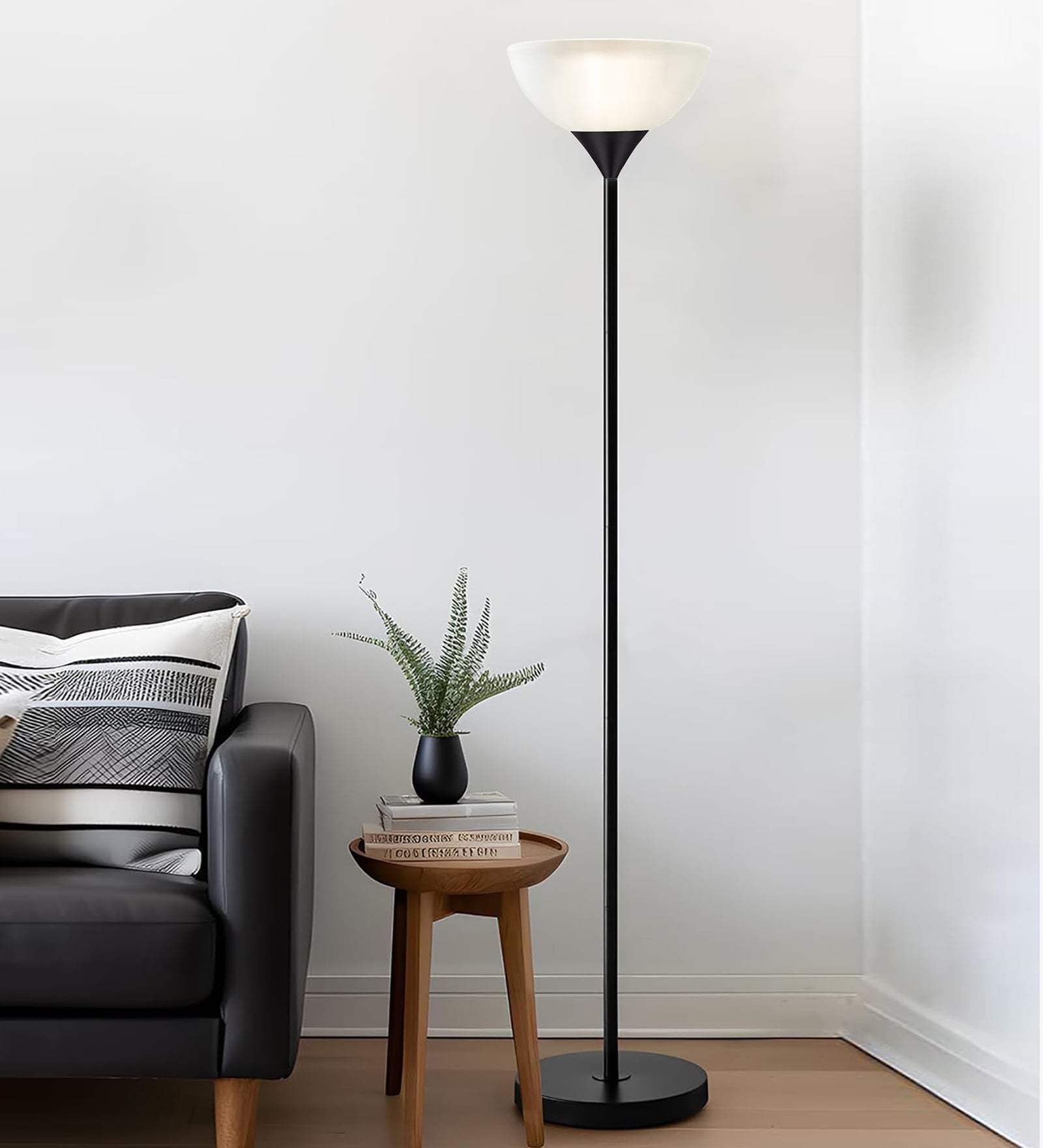 Black Sky Dome Standing Lamps with Acrylic Shade