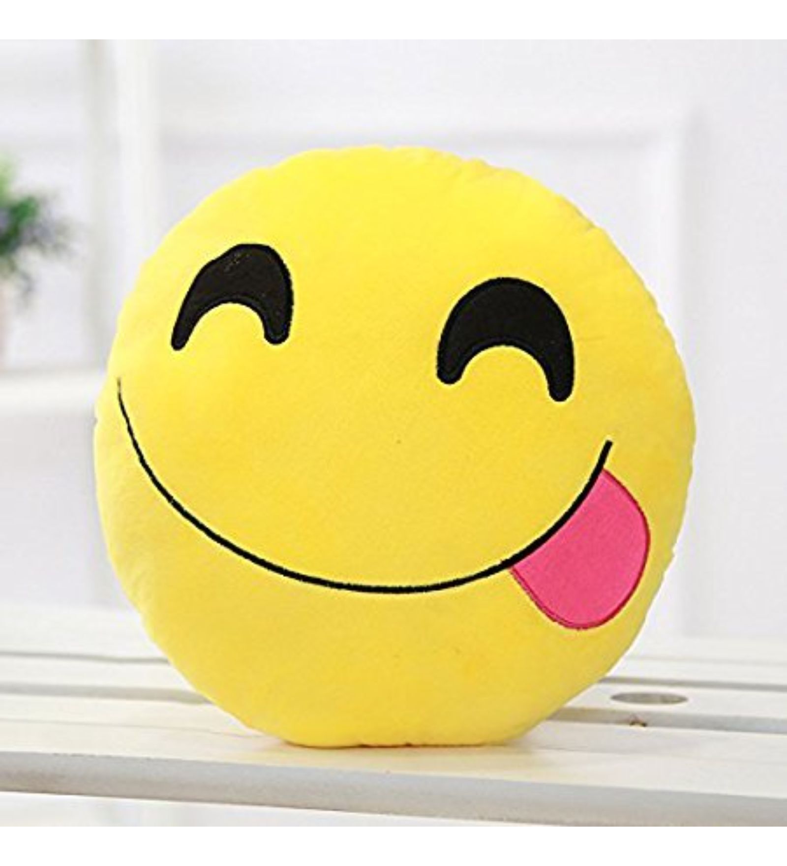 Hungry Smiley  Cushion in Yellow Colour