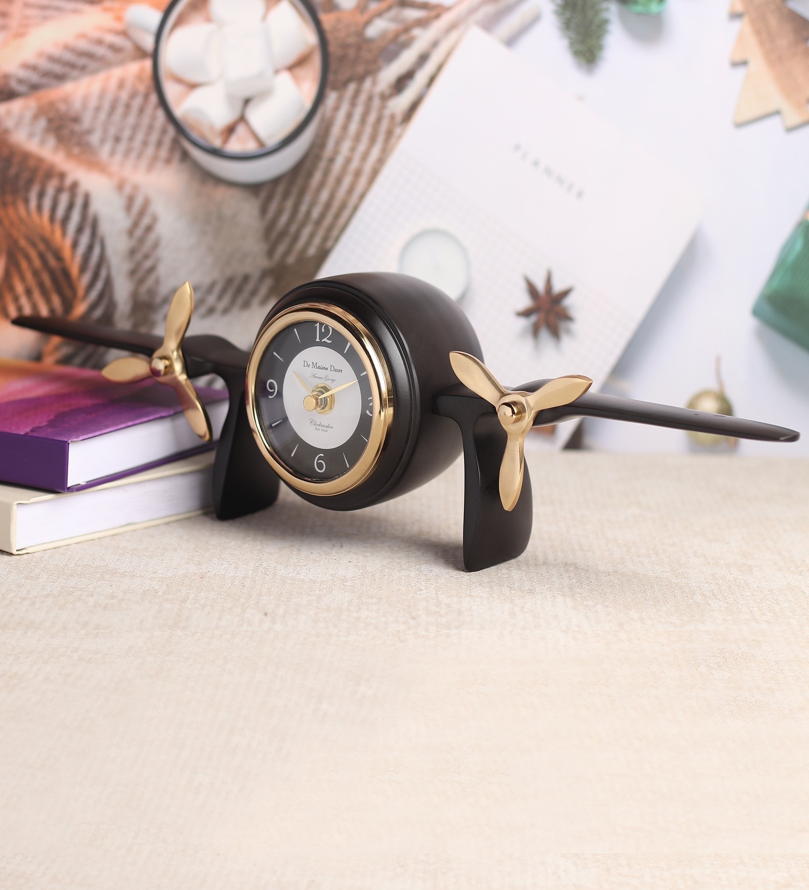 Skyward's Black Iron Table Clock