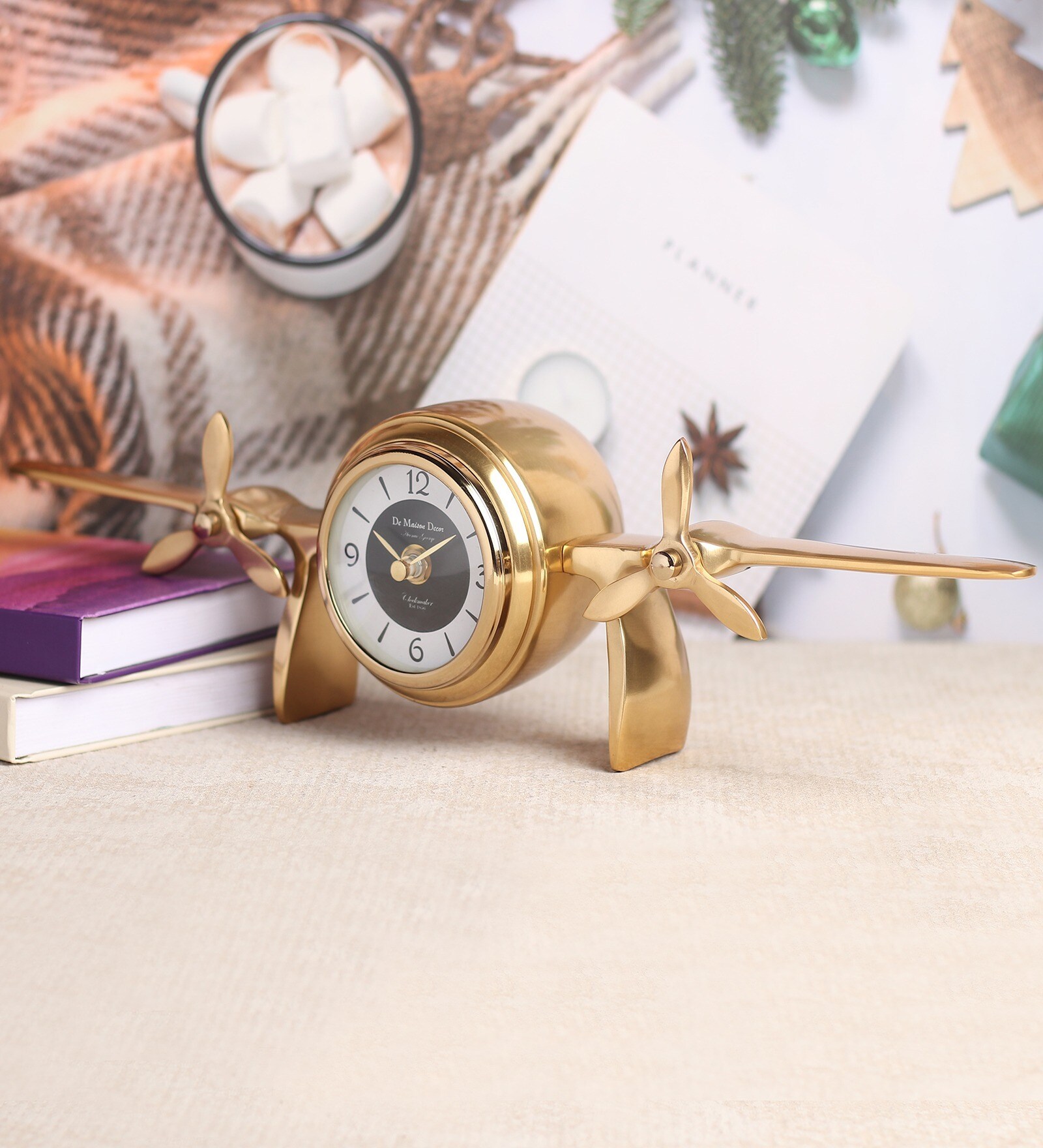 Skyward's Gold Iron Table Clock