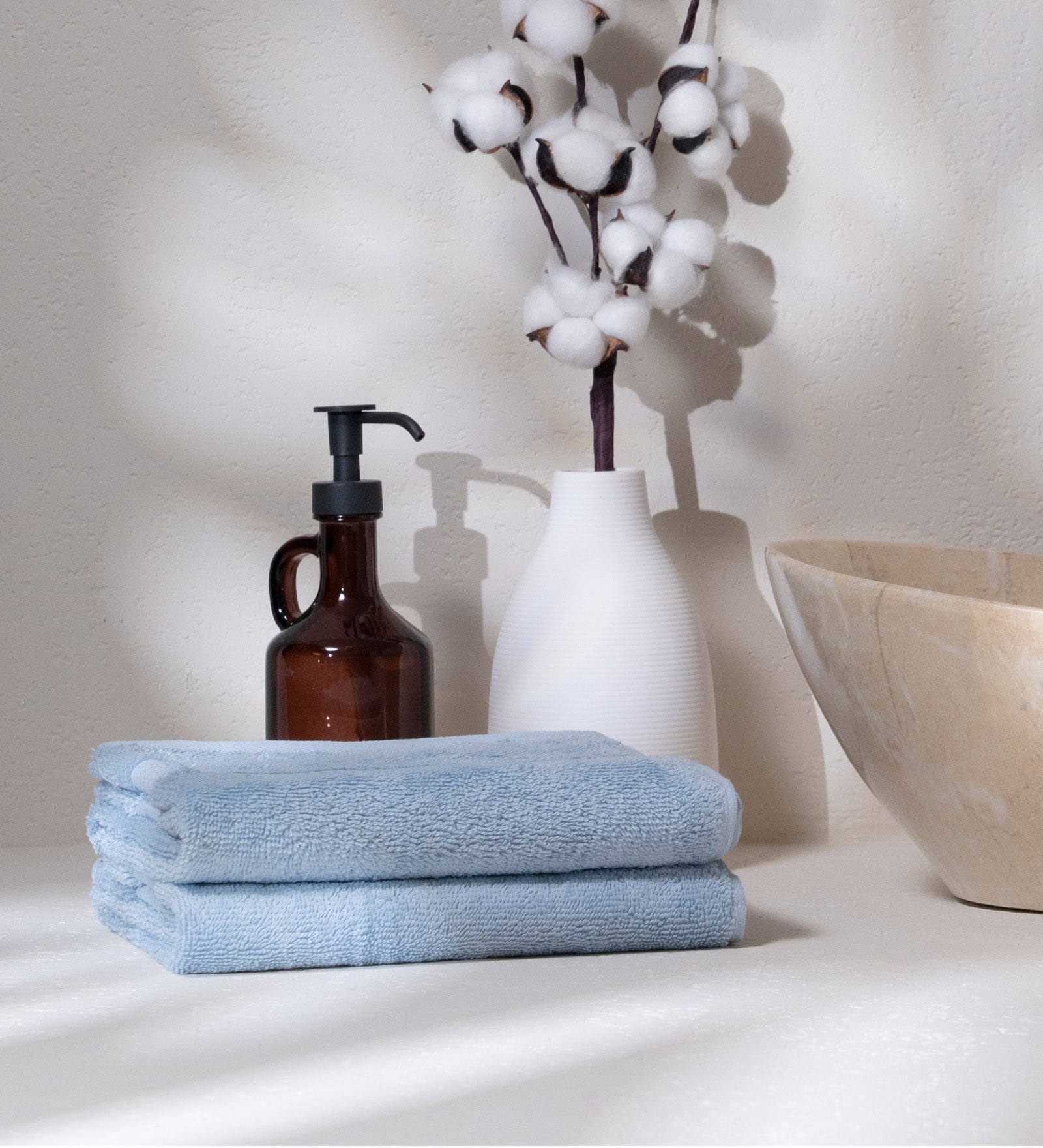 Skywave Blue 100% Organic Cotton Solid 550 GSM Hand Towels (2 Pc)