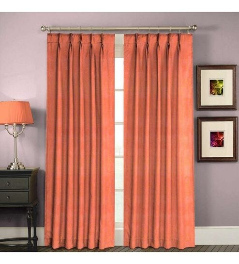 Buy Skipper Red Damask Pleated Window Curtains Online Window