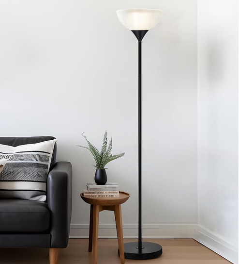 Black Sky Dome Standing Lamps with Acrylic Shade