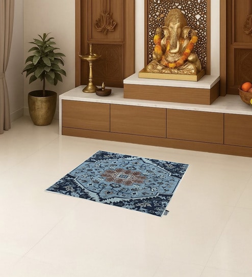 Sky Traditional Polyester 24x24 Inches Skid-Resistant Backing Prayer Mats (Pack of 1)