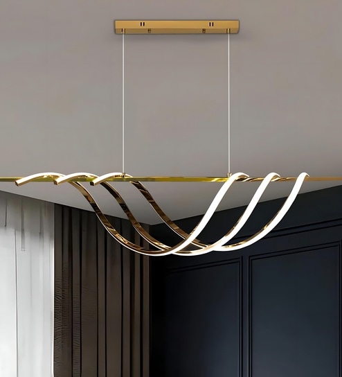 Skylar 70W | 100 Cm|Gold |Height Adjustable | 3 Light Mode | Modern LED Ceiling Chandelier for Living Room, Dining, Bedroom, Hall, Kitchen, Office,Luxury Decorative Lighting
