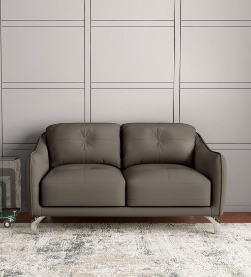 Grey colour on sale leather sofa