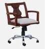 Skardin Solid Wood Ergonomic Chair in Scratch Resistant Honey Oak Finish