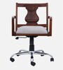 Skardin Solid Wood Ergonomic Chair in Scratch Resistant Honey Oak Finish