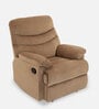 Skelton Fabric 1 Seater Manual Recliner in Brown Colour