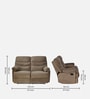 Skelton Fabric 2 Seater Recliner In Velvet Brown Finish