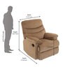Skelton Fabric 1 Seater Manual Recliner in Brown Colour