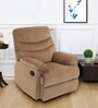 Skelton Fabric 1 Seater Manual Recliner in Brown Colour