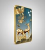 Sky Blue & Gold Deer Rectangular Wall Art 12 x 18 Inch