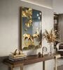 Sky Blue & Gold Deer Rectangular Wall Art 12 x 18 Inch