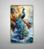 Sky Blue & Gold Peacock Rectangular Wall Art 12 x 18 Inch
