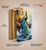Sky Blue & Gold Peacock Rectangular Wall Art 12 x 18 Inch
