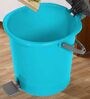 Sky Blue & Red Plastic 7 L Pedal & Push 2 Pc Dustbin