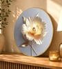 Sky Blue & White Flower Round Wall Art 15 Inch