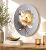 Sky Blue & White Flower Round Wall Art 15 Inch
